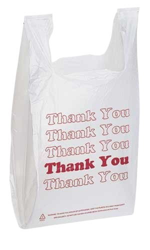 1/6 barrel thank you plastic t-shirt high density bag